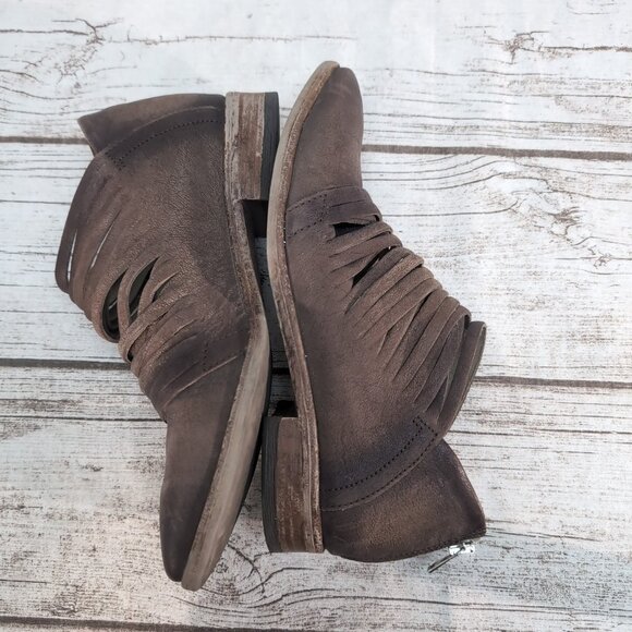 Free People Lost Valley Strappy Super Low Bootie Shootie Women Size 37 - Picture 6 of 8